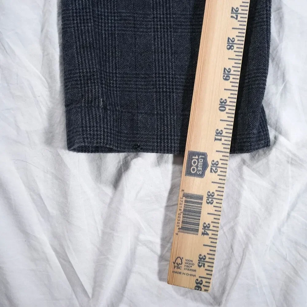 J.Crew Stretch 484 Slim Pants Navy Blue Glen Plaid 31x32